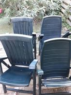 Te koop 4 groene tuin stoelen, Ophalen, Gebruikt, Kunststof