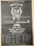 Paginagrote A3 advertentie MOTÖRHEAD tour Budgie TANK Raven, Cd's en Dvd's, Ophalen of Verzenden, Zo goed als nieuw