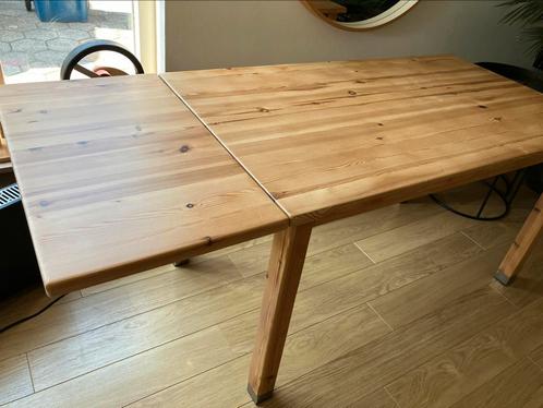 Massief houten tafel met verlenging, Huis en Inrichting, Tafels | Eettafels, Zo goed als nieuw, 50 tot 100 cm, 100 tot 150 cm