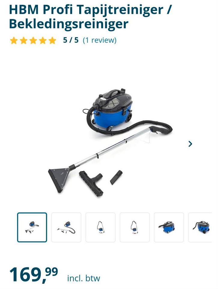 HBM Profi Tapijtreiniger/Bekledingsreiniger, Witgoed en Apparatuur, Stofzuigers, Zo goed als nieuw, Waterstofzuiger, Reservoir