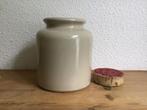 Franse brocante Gres mosterdpot met deksel., Ophalen of Verzenden