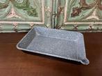 Vintage grijs zwart emaille ovenschaal bakplaat, Huis en Inrichting, Woonaccessoires | Dienbladen, Ophalen of Verzenden, Zo goed als nieuw
