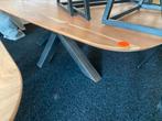 Tafel deens ovaal 240x100 blank acacia hout zware matrixpoot, Ophalen, 150 tot 200 cm, Vijf personen of meer, Ovaal