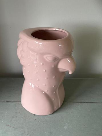 Rose vaas porselein. Kaketoe / Papegaai. beschikbaar voor biedingen