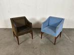 21 Fauteuils: Blauw & Bruin, Gebruikt, 75 tot 100 cm, Ophalen of Verzenden, Stof
