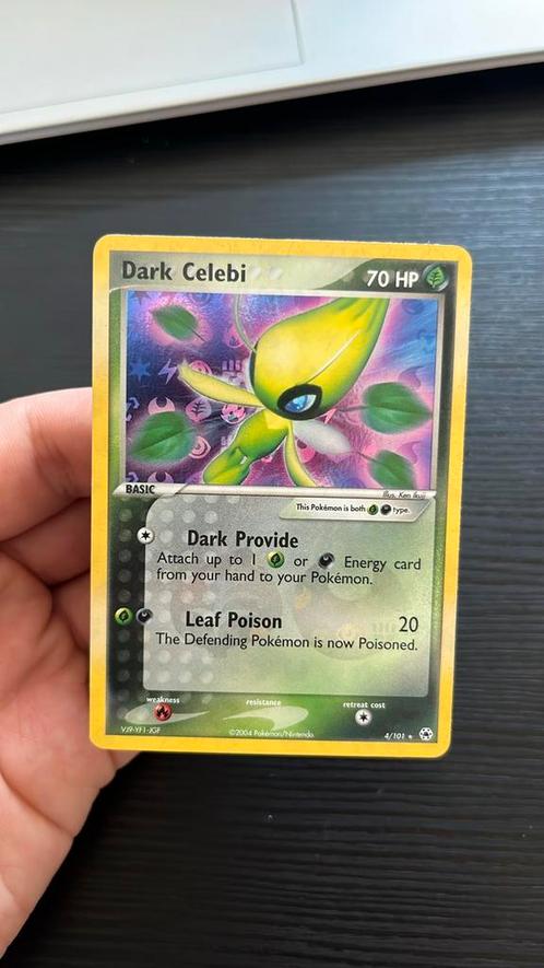 Dark Celebi Reverse Holo 4/101 EX Hidden Legends Pokemon, Hobby en Vrije tijd, Verzamelkaartspellen | Pokémon, Zo goed als nieuw