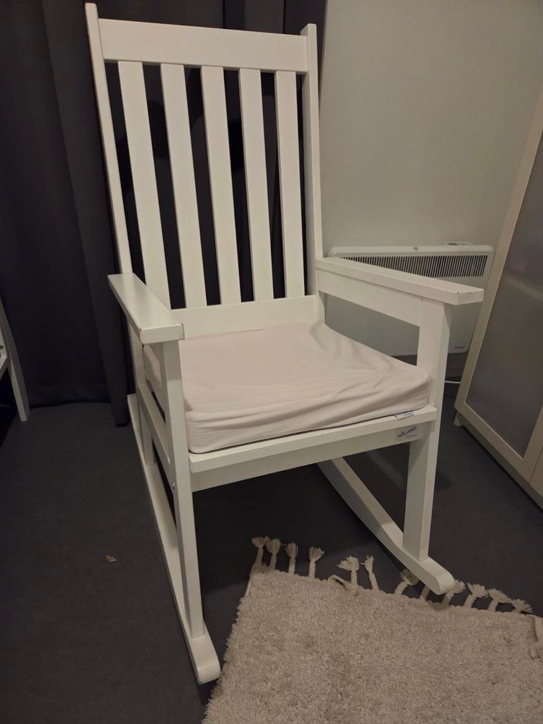 Holland Schommelstoel - Comfort en Stijl, Ophalen, Wit, Zo goed als nieuw, Stof