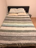 Grijze boxspring 210x140, Ophalen, Gebruikt, 210 cm, Tweepersoons