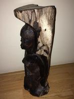 Vintage afro ebben houtsnijwerk | Knielende vrouw | H42,5cm, Ophalen of Verzenden