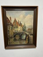 Rutgers - Straatje in Brugge (65x50cm), Antiek en Kunst, Ophalen of Verzenden