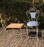 Smeedijzeren tuinset: Stoel en tafeltje, Ophalen of Verzenden