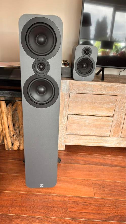 Q ACOUSTICS speakers met DENON AVR 2113 versterker, Audio, Tv en Foto, Luidsprekers, Zo goed als nieuw, Front, Rear of Stereo speakers