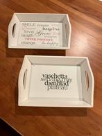 Houten dienbladen met plastic topblad 2x, 18x26 cm, Huis en Inrichting, Woonaccessoires | Dienbladen, Ophalen of Verzenden, Zo goed als nieuw