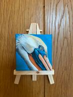 Acrylverf Schilderij 7cm x 7cm; Pelikaan, Hobby en Vrije tijd, Ophalen of Verzenden, Zo goed als nieuw