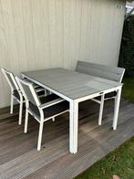 Intenso tuintafel met 2 stoelen en bankje, Tuin en Terras, Ophalen, Gebruikt, 4 zitplaatsen, Tuinset