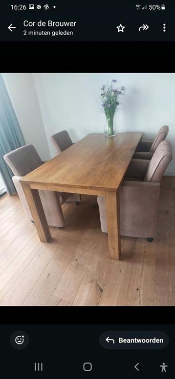 Eiken Eettafel met 4 Stoelen beschikbaar voor biedingen