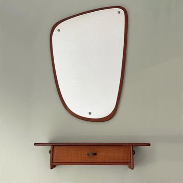 teak vintage Mid Century SPIEGEL Deens design Jansen Spejle beschikbaar voor biedingen