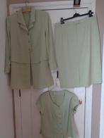 EDGAR VOS set: rok,jasje,blouse:mt 44, Kostuum of Pak, Maat 42/44 (L), Zo goed als nieuw, Groen