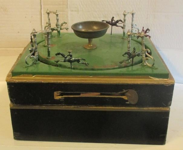 antieke Franse jeu de course met paarden jeu de comptoir, Antiek en Kunst, Antiek | Speelgoed, Verzenden