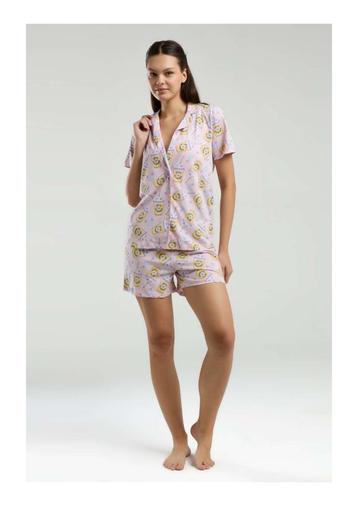 Rolypoly Dames Pyjama set / %100 Katoen / Roze / Shorts Set  beschikbaar voor biedingen