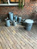 Vintage Metalen Bloempotten & Gieters - Tuindecoratie, Tuin en Terras, Ophalen, Gebruikt, Minder dan 60 cm, Binnen