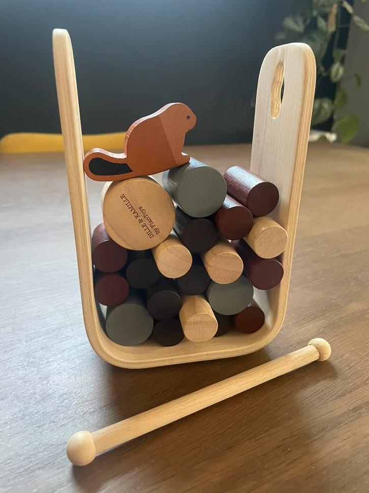 Plantoys Dille en Kamille Bever en de dam spel zgan, Kinderen en Baby's, Speelgoed | Houten speelgoed, Zo goed als nieuw, Overige typen