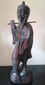 Oosters Houten Beeld - Lachende Visser, Ophalen of Verzenden