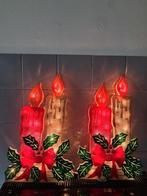 2 stuks Originele retro vintage Kerstversiering met verlicht, Ophalen of Verzenden