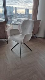 Goossens draaistoel met armleuningen (4 stuks) beige velours, Ophalen, Overige kleuren, Zo goed als nieuw, Stof