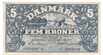 Denemarken, 5 Kronen, 1943, UNC, Postzegels en Munten, Bankbiljetten | Europa | Niet-Eurobiljetten, Los biljet, Ophalen of Verzenden