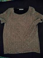 Vera jo L glitter top shirt pailletten zgan zilver, Maat 42/44 (L), Ophalen of Verzenden, Zo goed als nieuw, Korte mouw