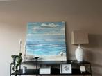 Abstract Schilderij Zee en Strand 100x100cm Acryl, Ophalen