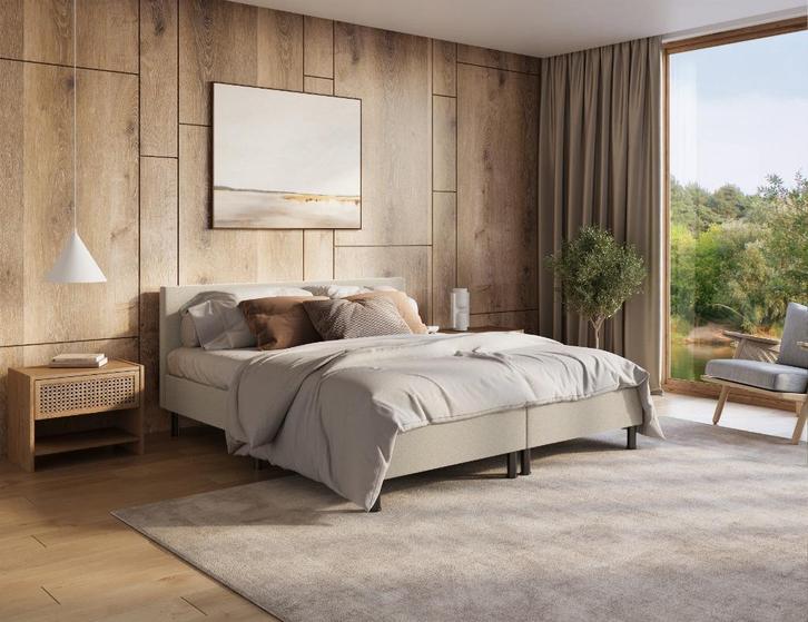 ❗KORTING ❗ Complete Boxsprings vanaf 209,-, Huis en Inrichting, Slaapkamer | Boxsprings, Nieuw, 180 cm, 200 cm, Tweepersoons, Crème