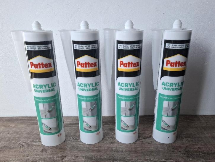 Nieuw Pattex Acrylaatkit – Wit (4 bussen), Doe-het-zelf en Verbouw, Isolatie en Afdichting, Nieuw, Overige materialen, Minder dan 4 cm