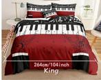 Superleuk dekbedovertrek 264 cm x 229 cm  piano-toetsen, Dekbedovertrek, Tweepersoons, Ophalen of Verzenden, Zo goed als nieuw