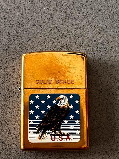 Vintage Zippo Aansteker 1990 Eagle USA, Verzamelen, Rookartikelen, Aanstekers en Luciferdoosjes, Gebruikt, Aansteker, Ophalen of Verzenden