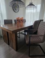 Complete eethoek met 6 stoelen z.g.a.n. Bieden vanaf €300, Huis en Inrichting, Ophalen, 200 cm of meer, 50 tot 100 cm, Zo goed als nieuw