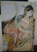 Canvas reproductie schilderij vrouw, Ophalen
