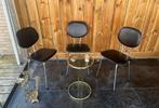 Zwarte vintage Soudeurop buisframe stoelen 3 stuks, Ophalen