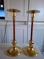 Antieke Messing Kandelaars - Set van 2, Ophalen of Verzenden, Koper of Brons