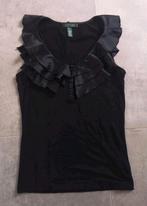 Ralph Lauren ruffle top ZGAN maat 36 / S, Zwart, Ophalen of Verzenden, Zo goed als nieuw, Ralph Lauren