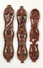 3x houtsnijwerk. Antiek ornament met bladeren, Ophalen of Verzenden