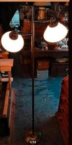 Vintage Koperen Vloerlamp met Twee Lampen, Antiek en Kunst, Ophalen
