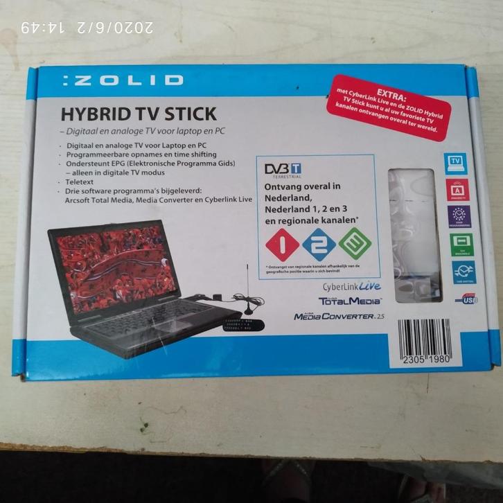 Zolid Hybrid TV Stick voor Laptop en PC, Computers en Software, USB Sticks, Nieuw, Ophalen of Verzenden