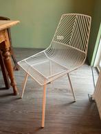 Witte stalen eetkamerstoel, Huis en Inrichting, Stoelen, Ophalen, Zo goed als nieuw, Wit, Eén