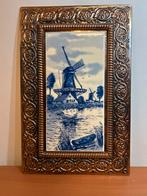 Delfts Blauw Tegel met Molens in Lijst, Antiek en Kunst, Antiek | Wandborden en Tegels, Ophalen of Verzenden