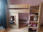 Steigerhouten hoogslaper met speelhuisje eronder, Kinderen en Baby's, Kinderkamer | Stapelbedden en Hoogslapers, Ophalen, Zo goed als nieuw