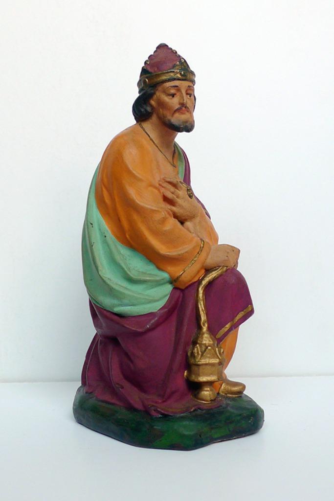 Losse koning 18 cm - Los beeld uit oude gipsen kerstgroep, Diversen, Kerst, Ophalen of Verzenden