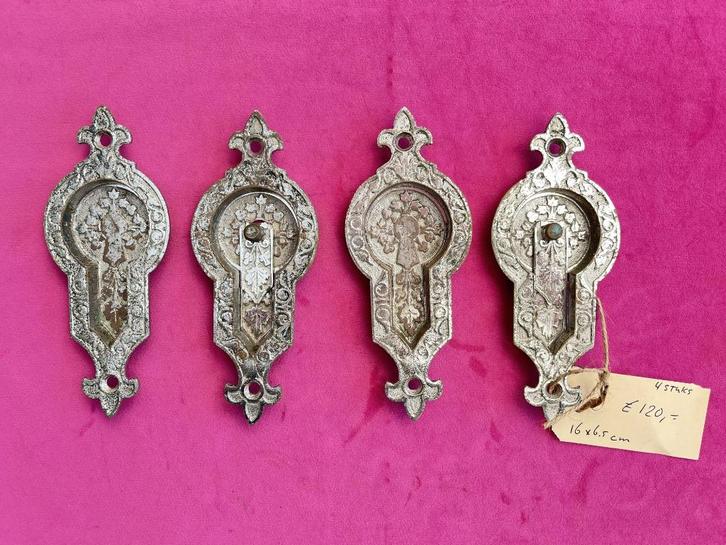 Oude schuifdeurkommen, grepen, en suite kom, ensuite deuren, Antiek en Kunst, Antiek | Woonaccessoires, Ophalen of Verzenden