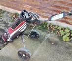 Golftrolley, met tas en 8 clubs, Ophalen, Gebruikt, Golfkar